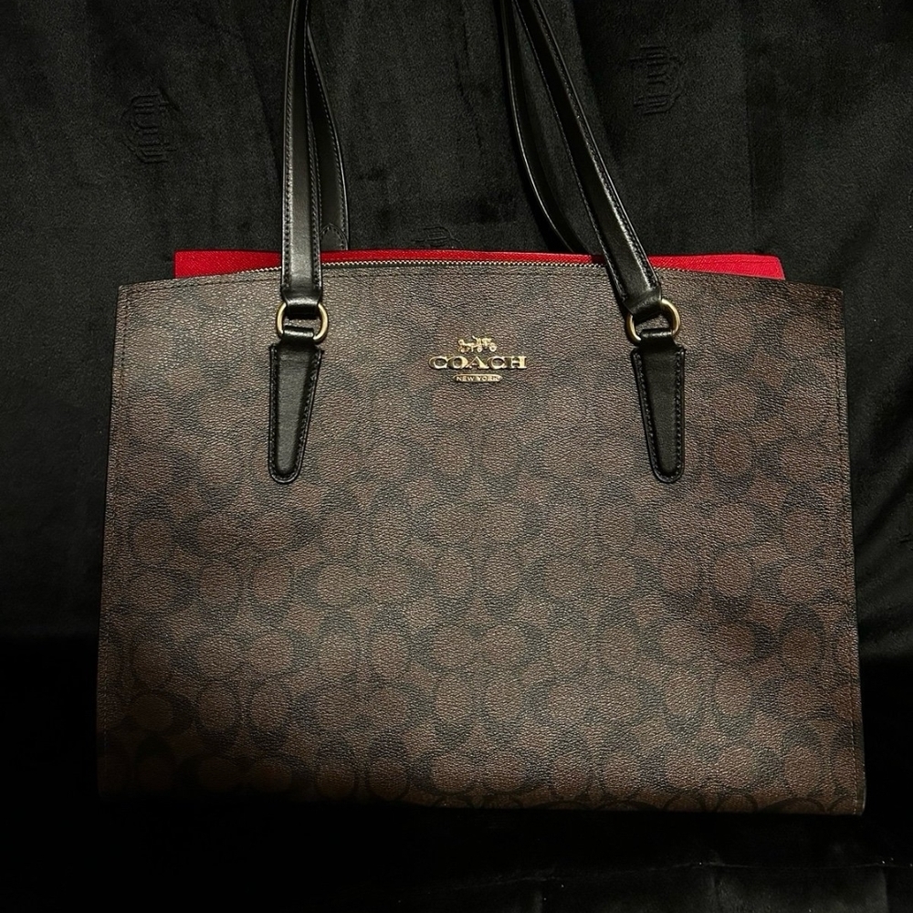 Coach Brown and Black Tote Bag